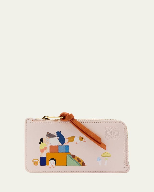 x Suna Fujita Hamster Zip Card Holder in Leather